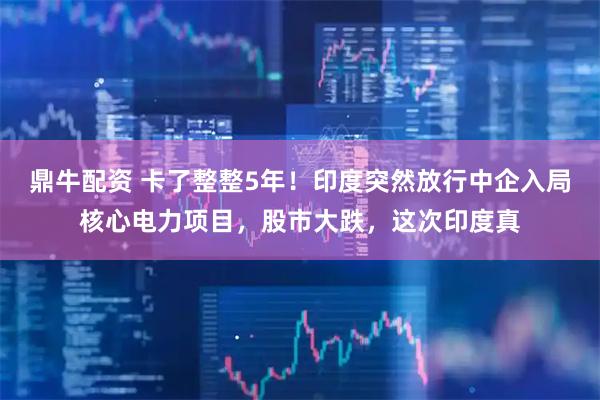 鼎牛配资 卡了整整5年！印度突然放行中企入局核心电力项目，股市大跌，这次印度真